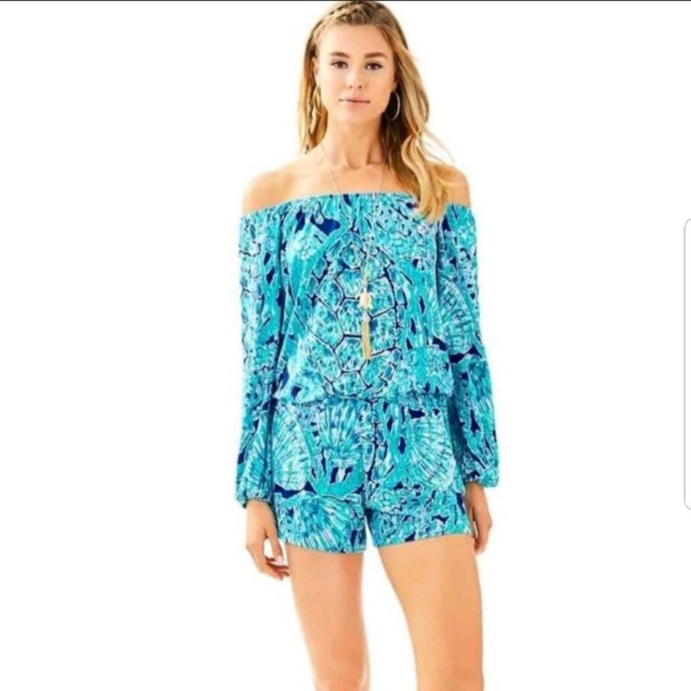 Lilly Pulitzer Tortuga Time Lana Romper